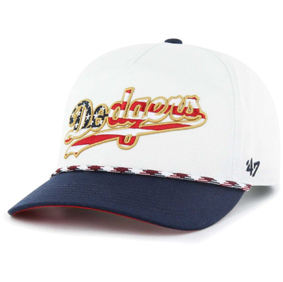 47 ' White Los Angeles Dodgers Flag Script Hitch Snapback Hat