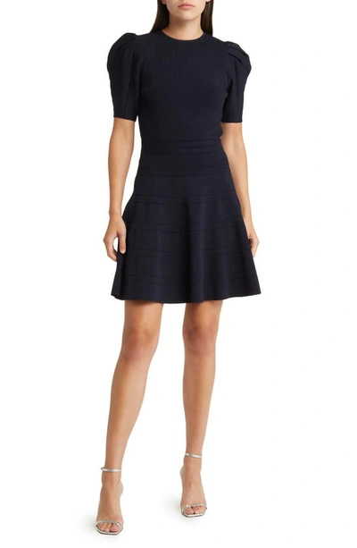 Ted Baker Puff Sleeve Dress In Navy