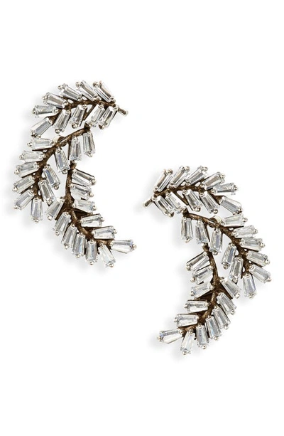 Isabel Marant Crystal Ear Crawlers In Transparent/ Silver