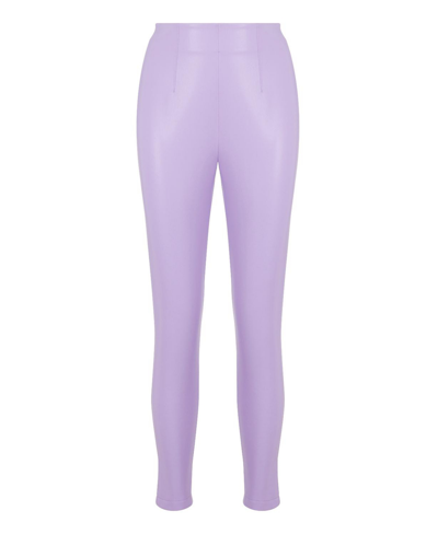 Nocturne Carrot Pleather Pants In Purple
