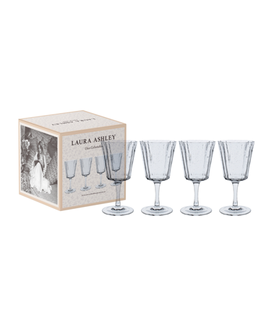 Laura Ashley White Wine Glasses, Set Of 4 In Clear
