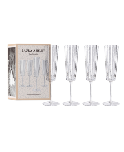 Laura Ashley Champagne Glasses, Set Of 4 In Clear