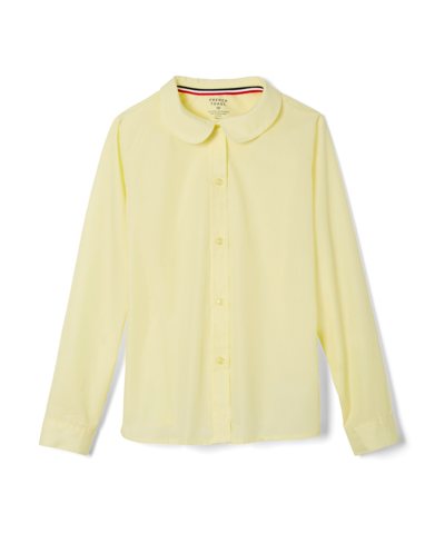 French Toast Big Girls Long Sleeve Modern Peter Pan Collar Blouse In Yellow