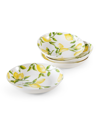 Mikasa Lemons Pasta Bowls, Set Of 4 In Multi