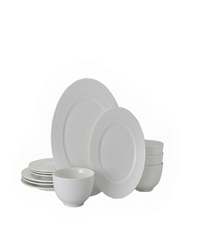 Mikasa Finn Dinnerware Set, 12 Piece In White