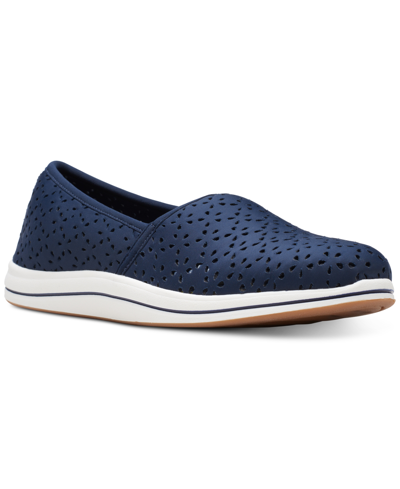 Clarks Women's Cloudsteppers Breeze Emily Perforated Loafer Flats In Navy