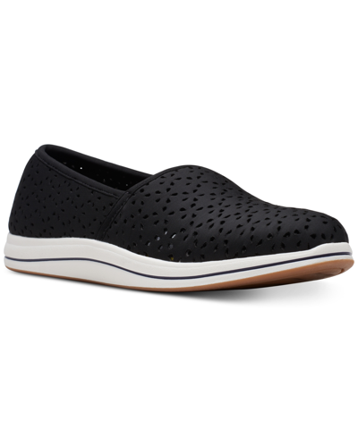 Clarks Women's Cloudsteppers Breeze Emily Perforated Loafer Flats In Black