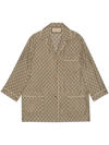 GUCCI DOUBLE G NOTCHED-LAPELS SILK SHIRT