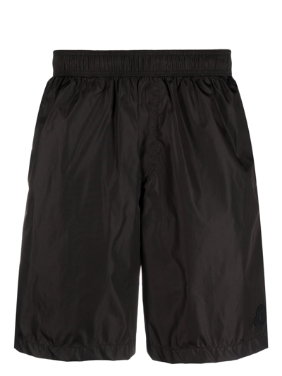 Moncler Logo-patch Swim Shorts In Black