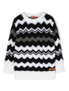 Missoni Black And White Chevron Pattern Pullover In Black