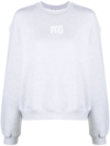 Alexander Wang Essential Logo Cotton Jersey Sweatshirt In Grey