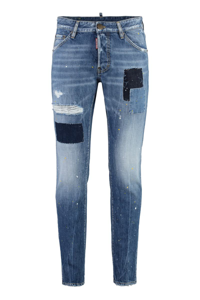 Dsquared2 Distressed-effect Patchwork Jeans In Multi-colored