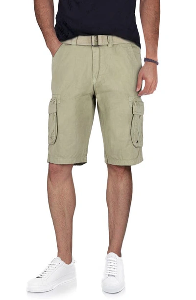 X-ray Men's Belted Twill Tape Cargo Shorts In Stone