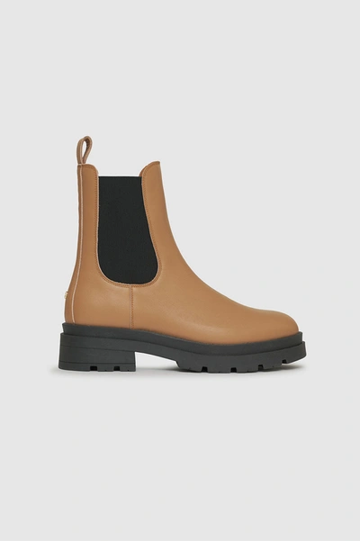 Anine Bing Justine Leather Chelsea Boots In Camel