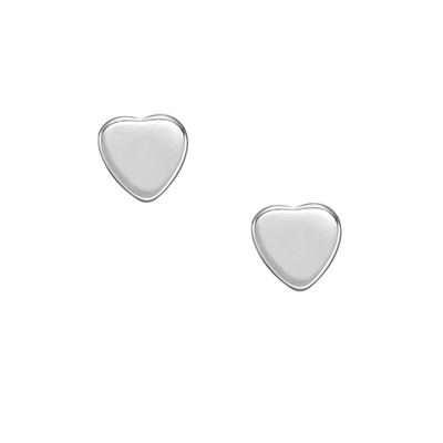 Fossil Hearts Stud Earrings In Silver