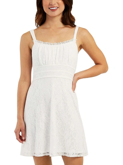 Bcx Womens Lace Short Mini Dress In White