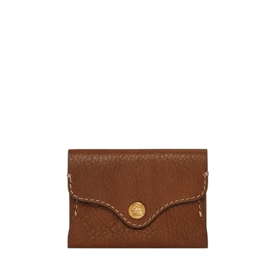 Fossil Heritage Leather Card Case Wallet In Brown