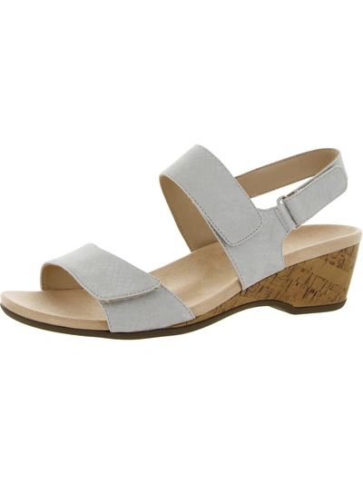 Vionic Kanya Womens Embossed Man Made Wedge Sandals In Multi