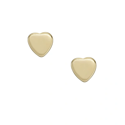 Fossil Hearts Stud Earrings In Gold