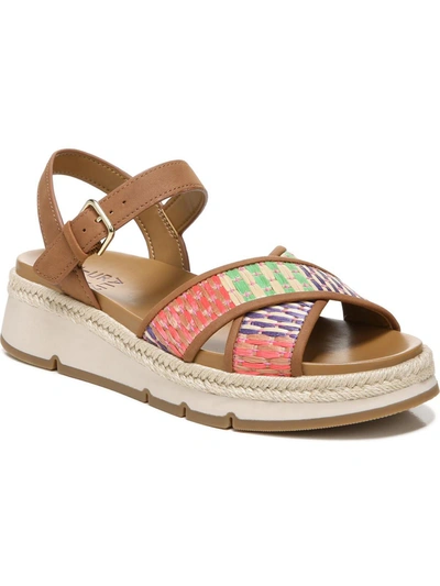Naturalizer Delaney 2 Womens Woven Ankle Strap Wedge Sandals In Multi