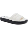 Aqua College Simona Womens Peep-toe Manmade Flatform Sandals In White