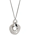 Alexander Mcqueen Brass Necklace With Oversized Pendant In Silver