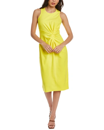 Donna Morgan Sleeveless Twist Front Midi Dress In Yellow