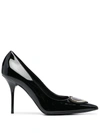 LOVE MOSCHINO LOVE MOSCHINO POINTED-TOE PUMPS WITH LOGO