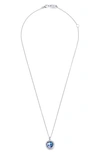 Ippolita Lollipop Diamond Bezel Clear Quartz Pendant Necklace In Lapis/ Pearl