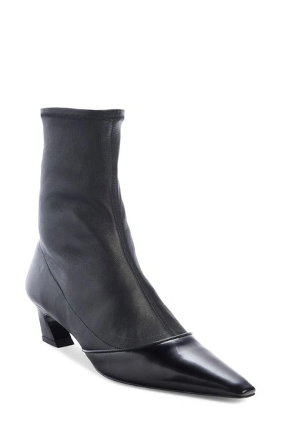 Acne Studios Patent-trimmed Faux Leather Ankle Boots In Black