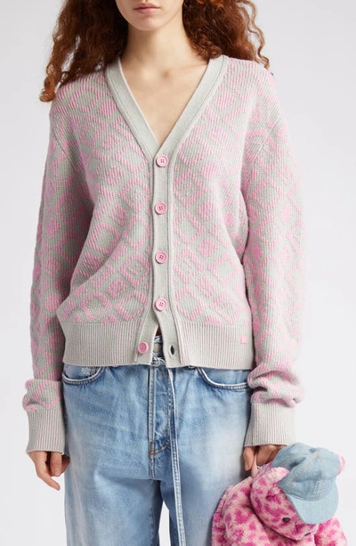 Acne Studios Jacquard-knit Wool And Cotton-blend Cardigan In New