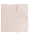 Brunello Cucinelli Shimmer Fringed Scarf In Beige