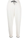Brunello Cucinelli Tapered-leg Cashmere Track Pants In White