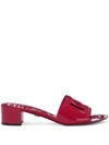 Dolce & Gabbana Dg Patent Leather Mules In Red