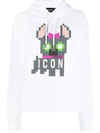 Dsquared2 Icon Pixelated-print Hoodie In White