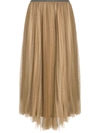 Fabiana Filippi Pleated Midi Skirt In Camel
