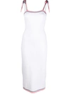 Fendi Mirror Effect Logo Long Dress In White
