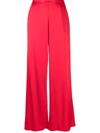 Forte Forte Satin-finish Wide-leg Trousers In Red