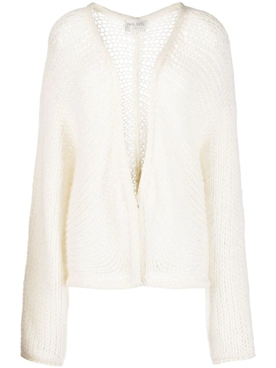 Forte Forte Open-knit Mohair-blend Cardigan In Pure
