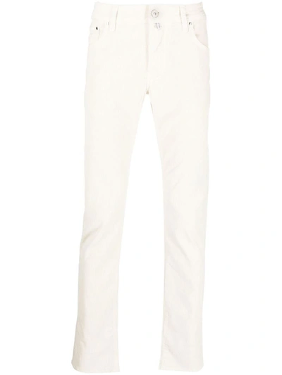 Jacob Cohen Nick Slim Fit Corduroy Trousers In White