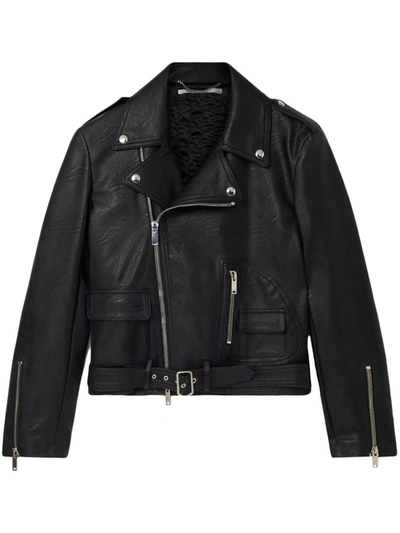 Stella Mccartney Altermat Faux Leather Moto Jacket In Black