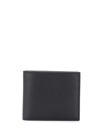 Valextra Black Foldable Leather Wallet