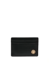Versace Black Leather Card Holder  Nd  Uomo Tu In Black