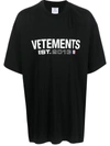 Vetements Logo-print Drop-shoulder T-shirt In Black
