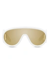 Loewe Mirror Acetate Shield Sunglasses In Ivory / Brown Mirror