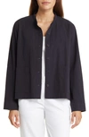 Eileen Fisher Mandarin Collar Jacket In Nocturne