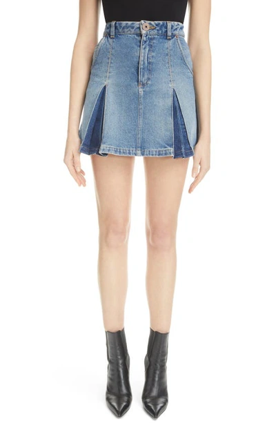 Balmain Denim Mini Skirt In Blue