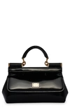 DOLCE & GABBANA SMALL SICILY EAST/WEST PATENT LEATHER HANDBAG