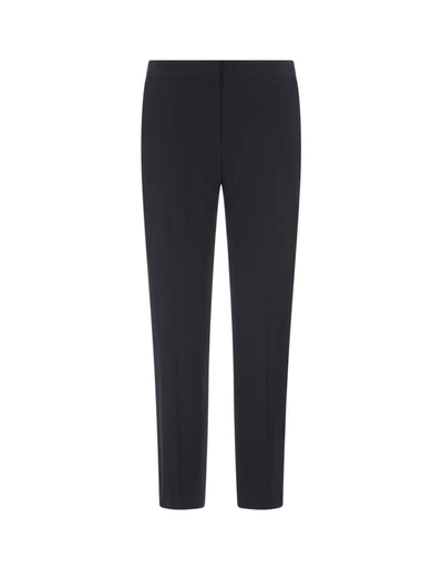 Alexander Mcqueen Black Leaf Crepe Cigarette Trouser In Negro