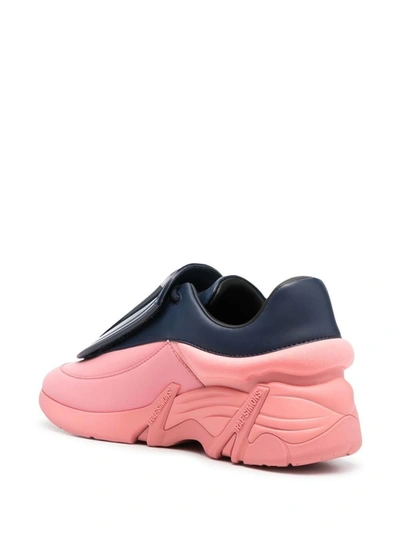 Raf Simons Woman Trainers Navy Blue Size 9 Soft Leather, Textile Fibers In Pink